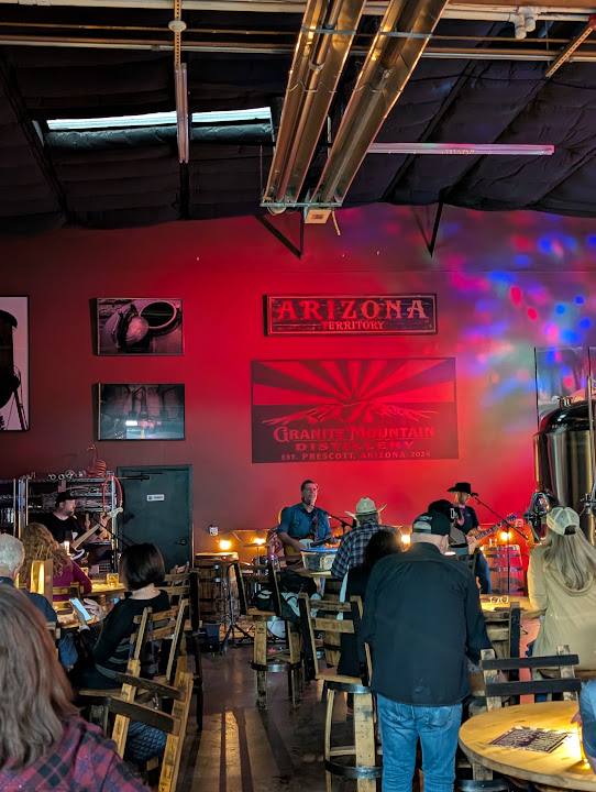 Buffalo Star playing for a seated crowd at an intimate Prescott venue